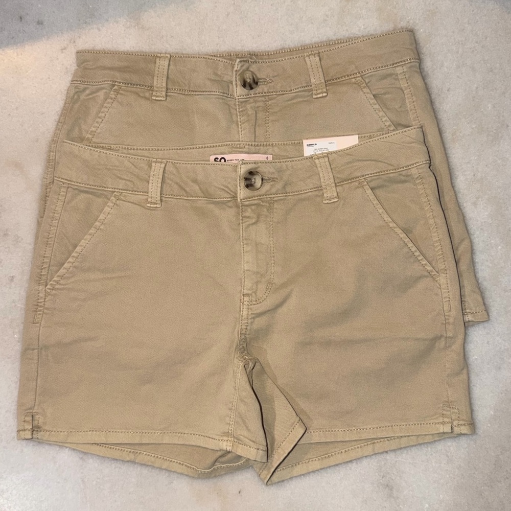 W4.  SO Women's Chino Khaki Shorts 2 pack Bundle Size 5